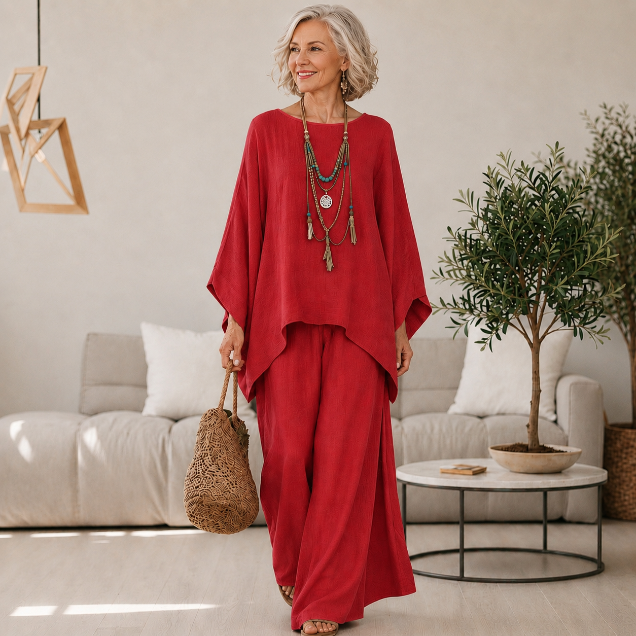 Celeste | Ensemble confort chic à jambes larges