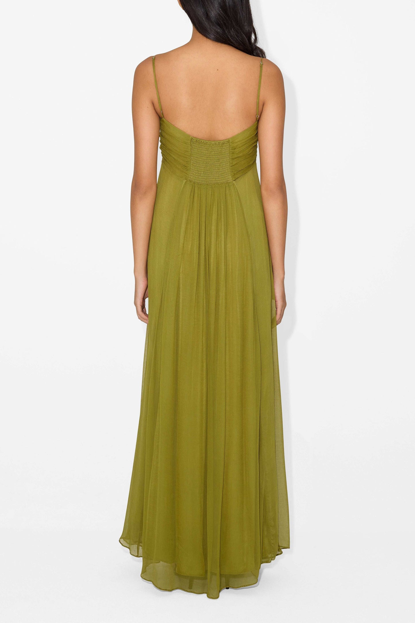 Alina | Vrouwelijke maxi-jurk met open frontdetail