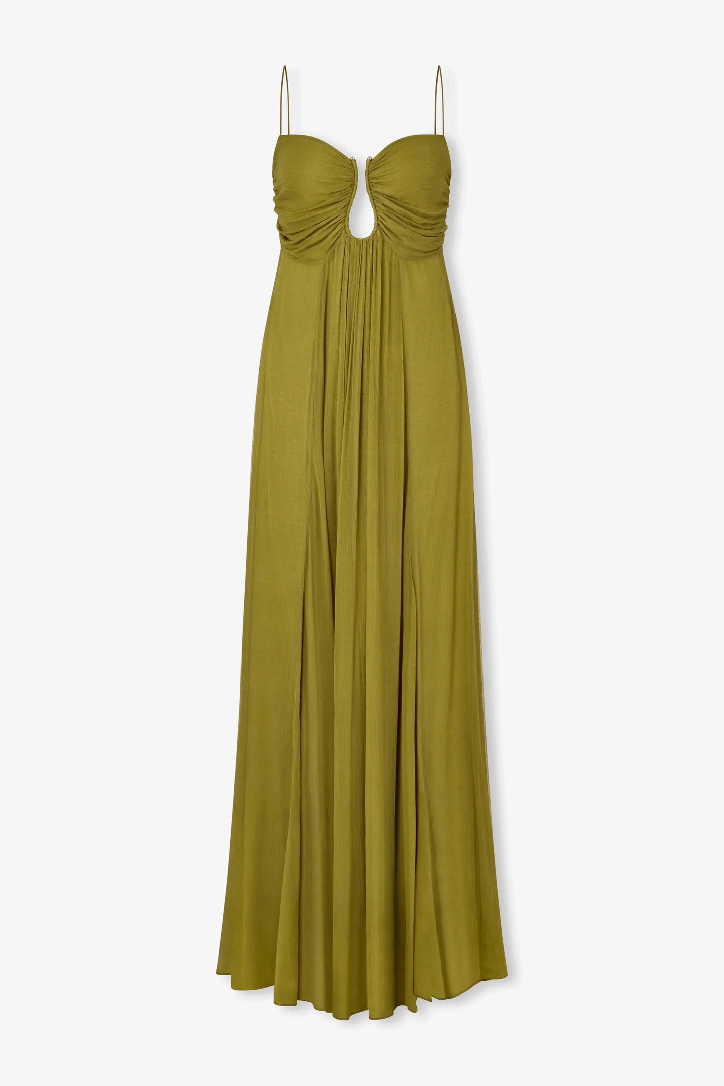 Alina | Vrouwelijke maxi-jurk met open frontdetail