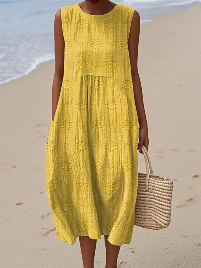 Elodie | Zomerse midi-jurk met geborduurde details