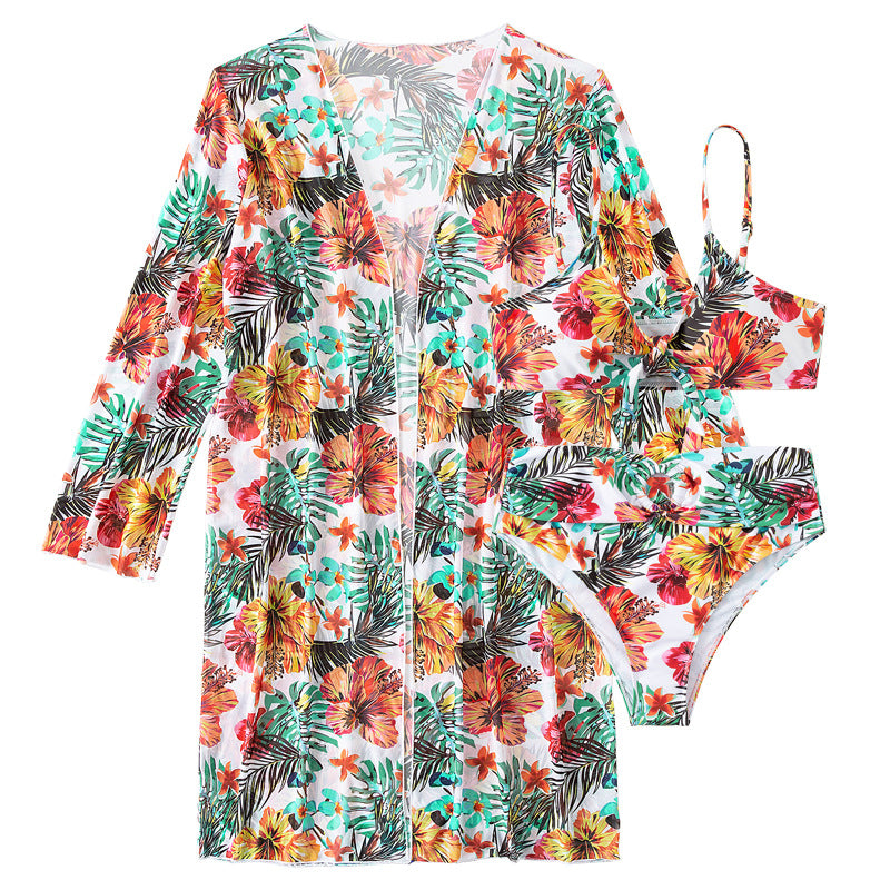 Lani | Tropische bikini met strikdetail en bijpassende kimono
