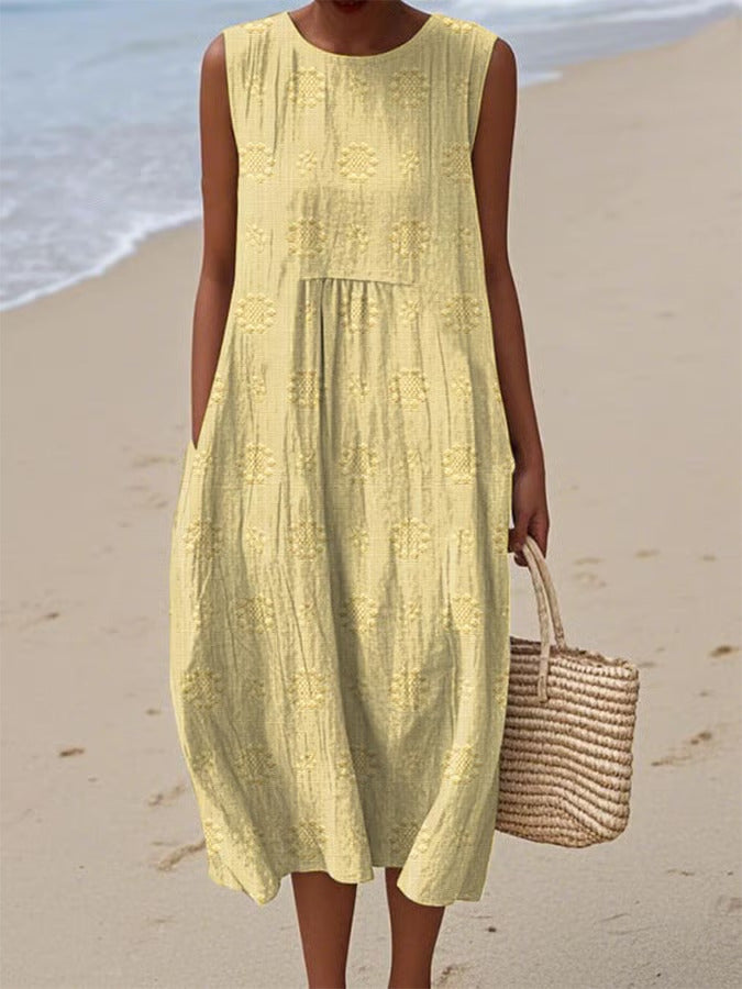 Elodie | Zomerse midi-jurk met geborduurde details