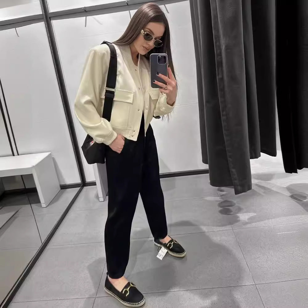 Senna | Minimal bomber met utility pockets