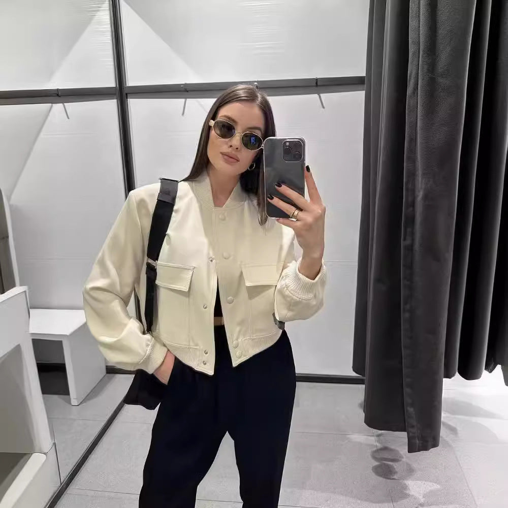 Senna | Minimal bomber met utility pockets