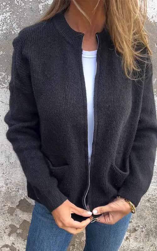 Lorine | Casual knit vest met ritssluiting