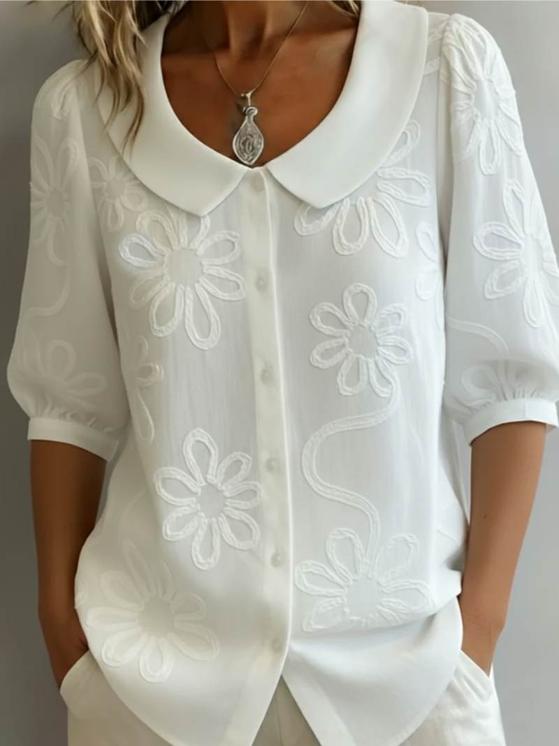 Sara | Blouse à fleurs brodées