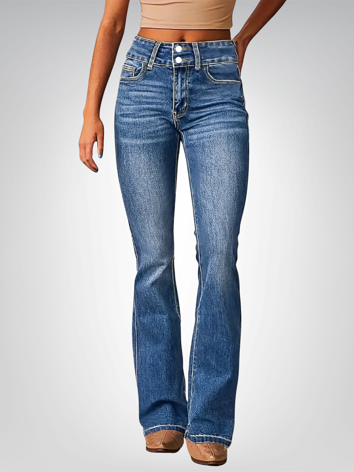 Ariane | Jean évasé taille haute stretch