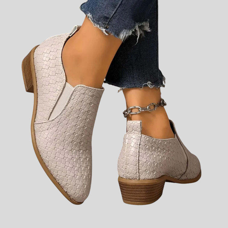 Ysaline | Bottines tressées à talon bloc