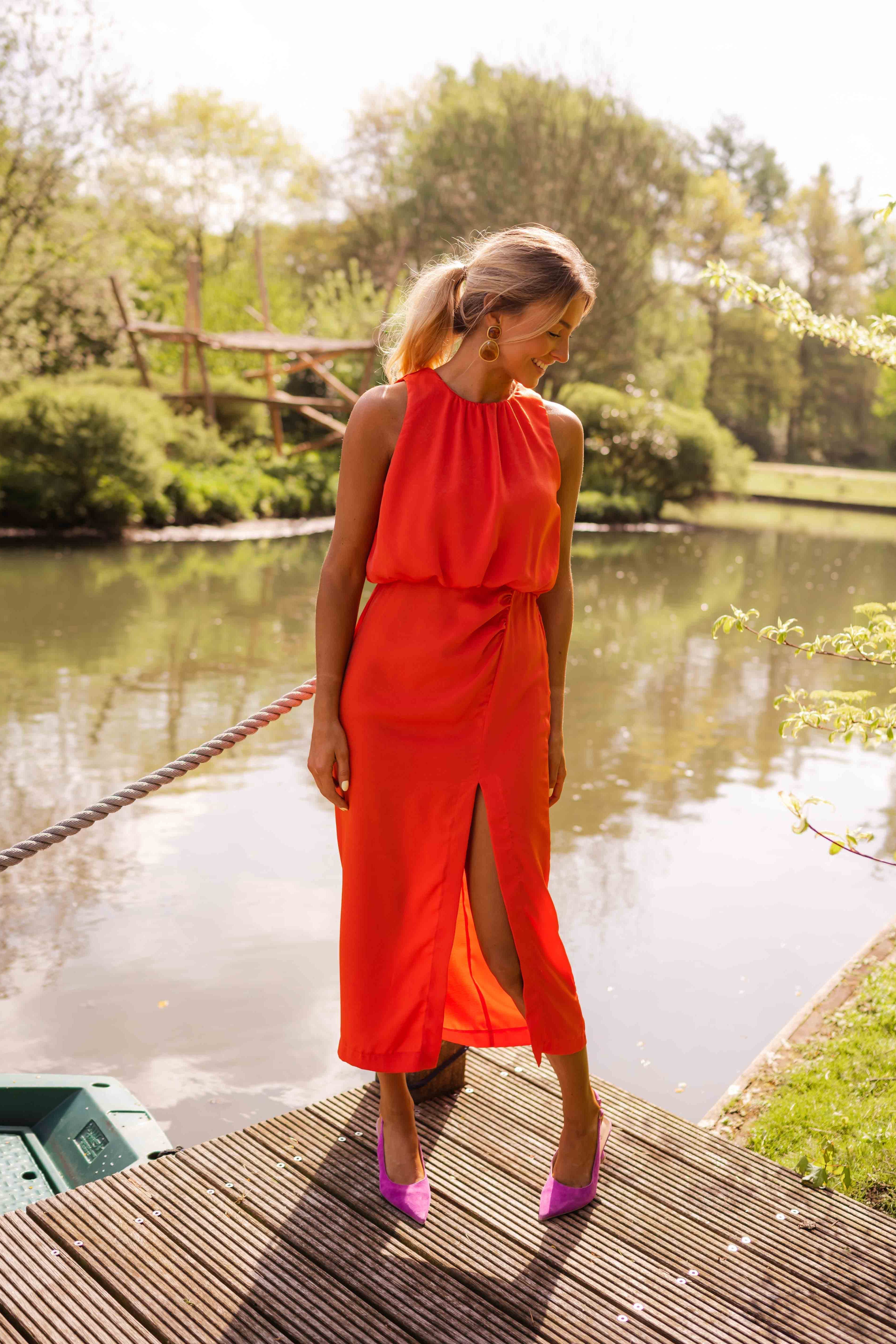 Laluna | Robe Midi Élégante Drapée