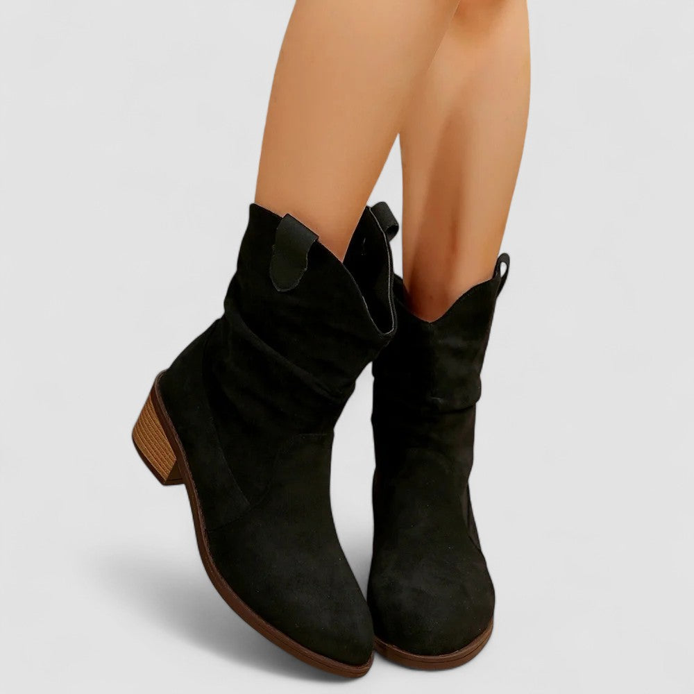 Claudia | Bottines Campagnardes à Tige Froissée