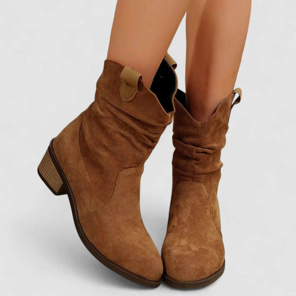 Claudia | Bottines Campagnardes à Tige Froissée