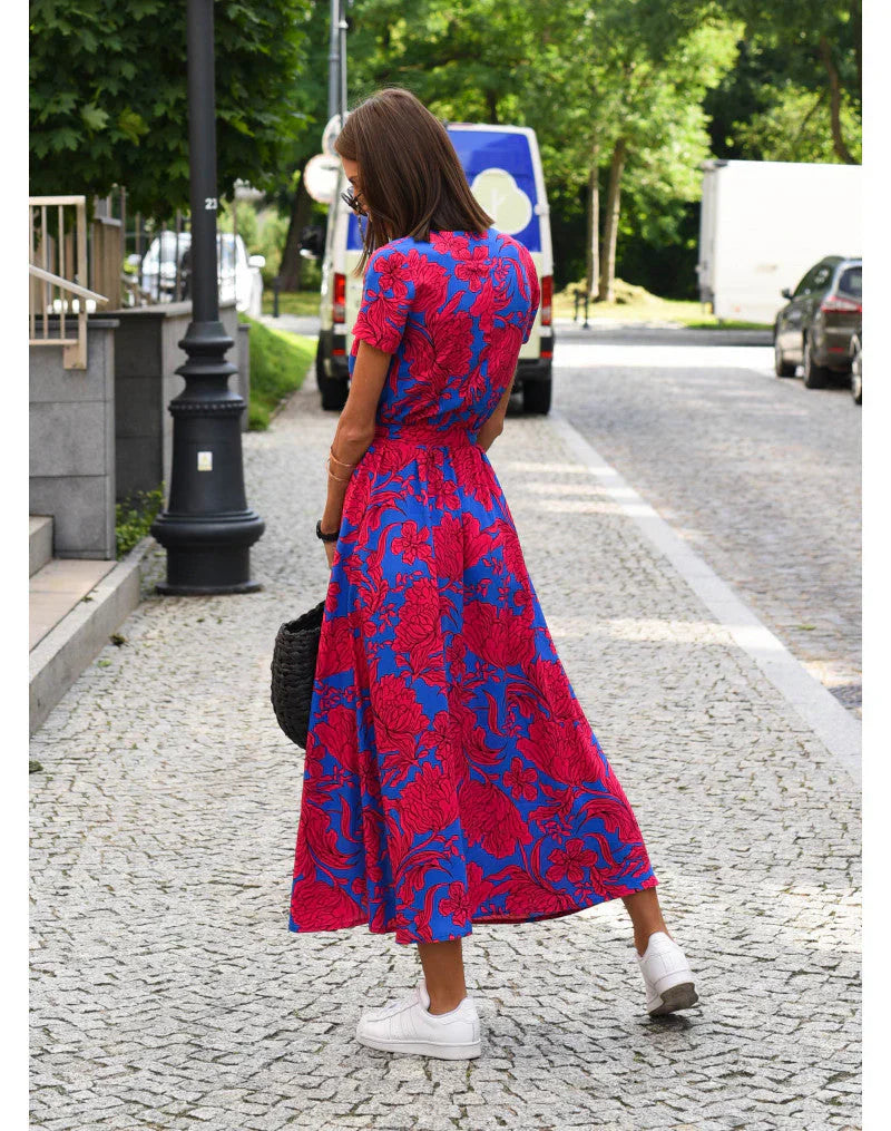 Julia | Robe Midi Cache-Cœur Florale
