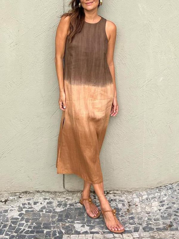 Maribel | Mouwloze maxi-jurk met ombre-effect
