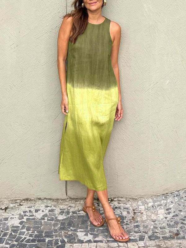 Maribel | Mouwloze maxi-jurk met ombre-effect