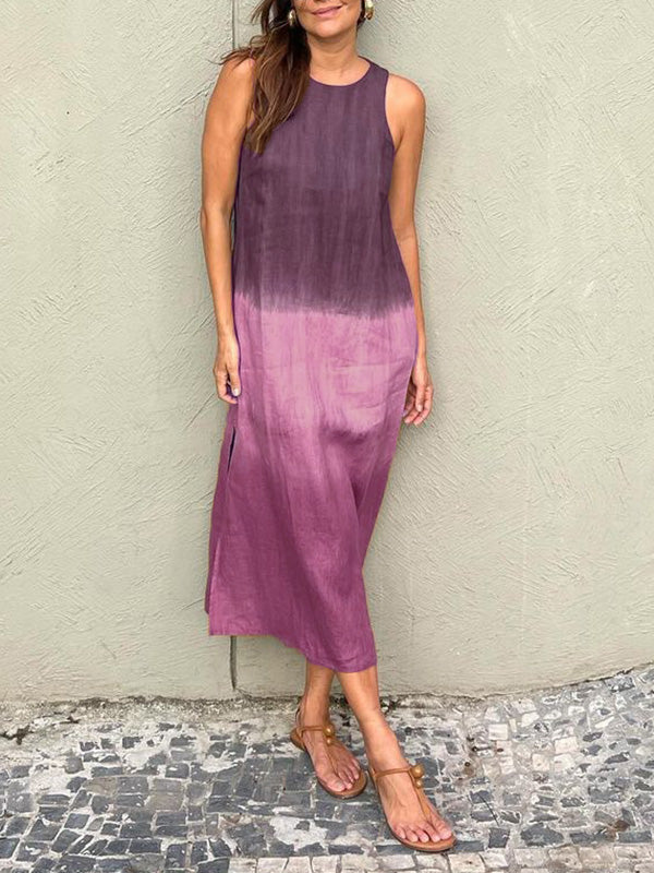 Maribel | Mouwloze maxi-jurk met ombre-effect