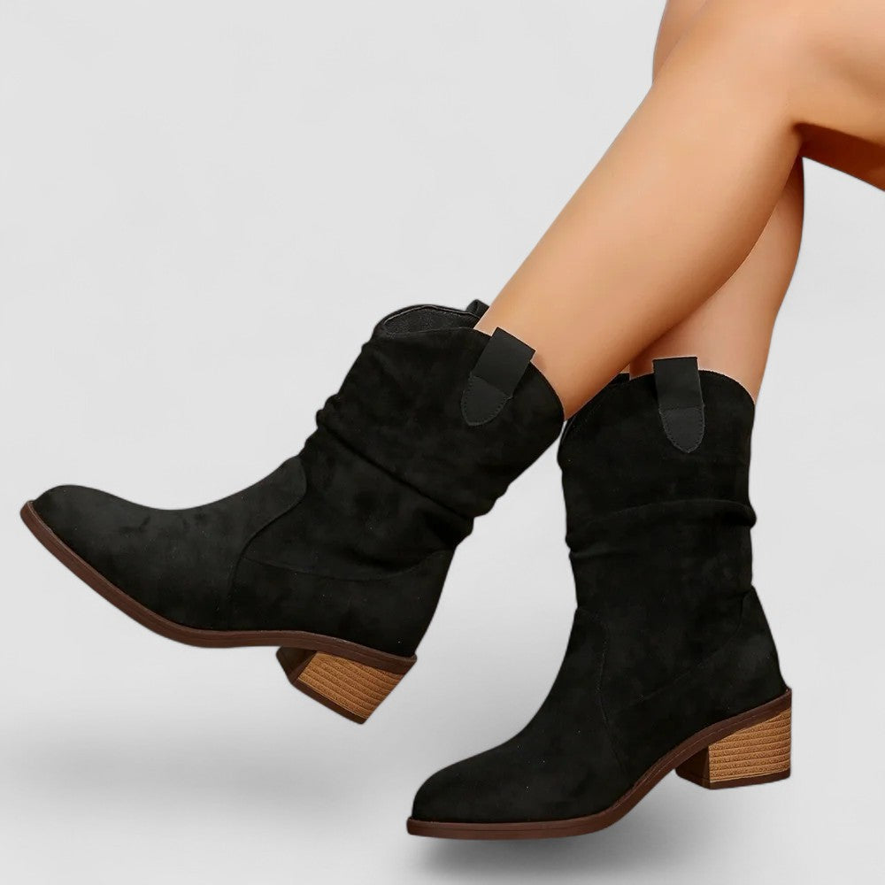Claudia | Bottines Campagnardes à Tige Froissée