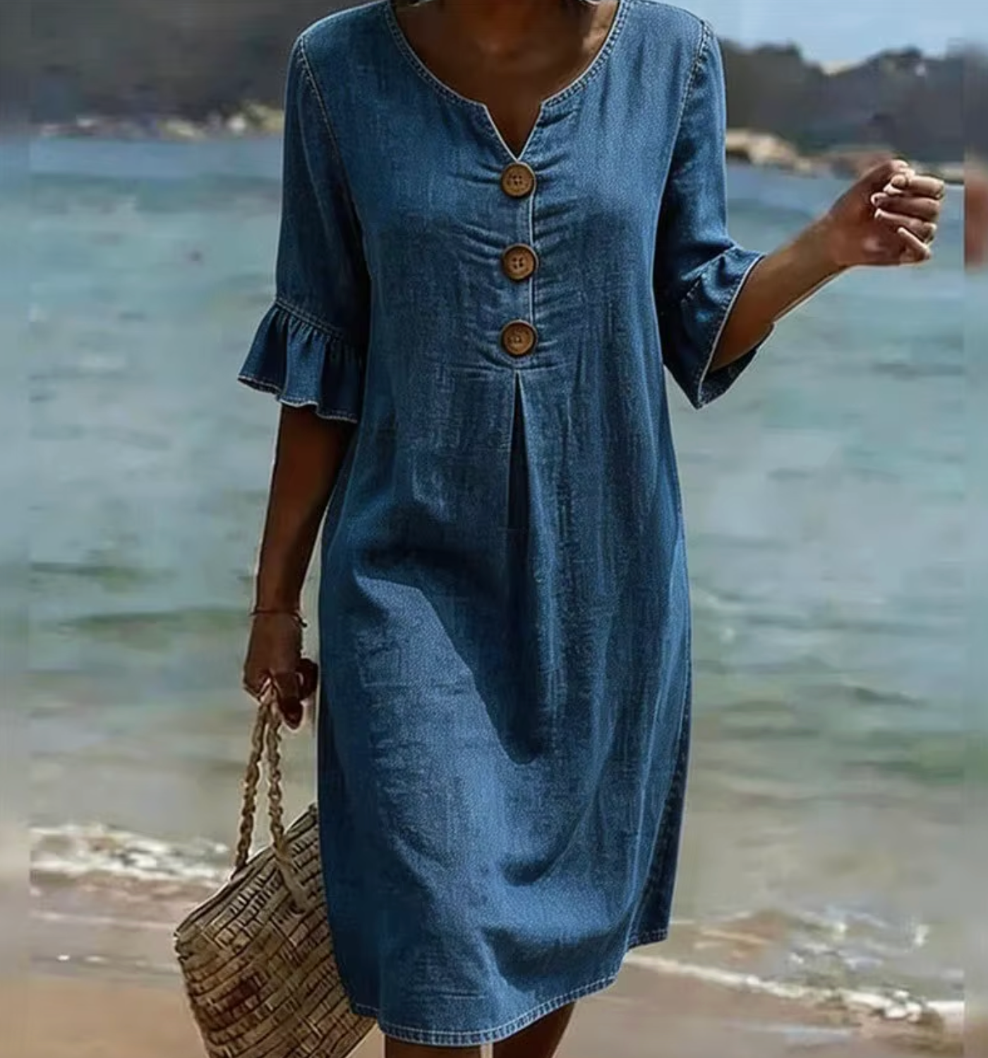 Camille | Robe Midi à Boutons