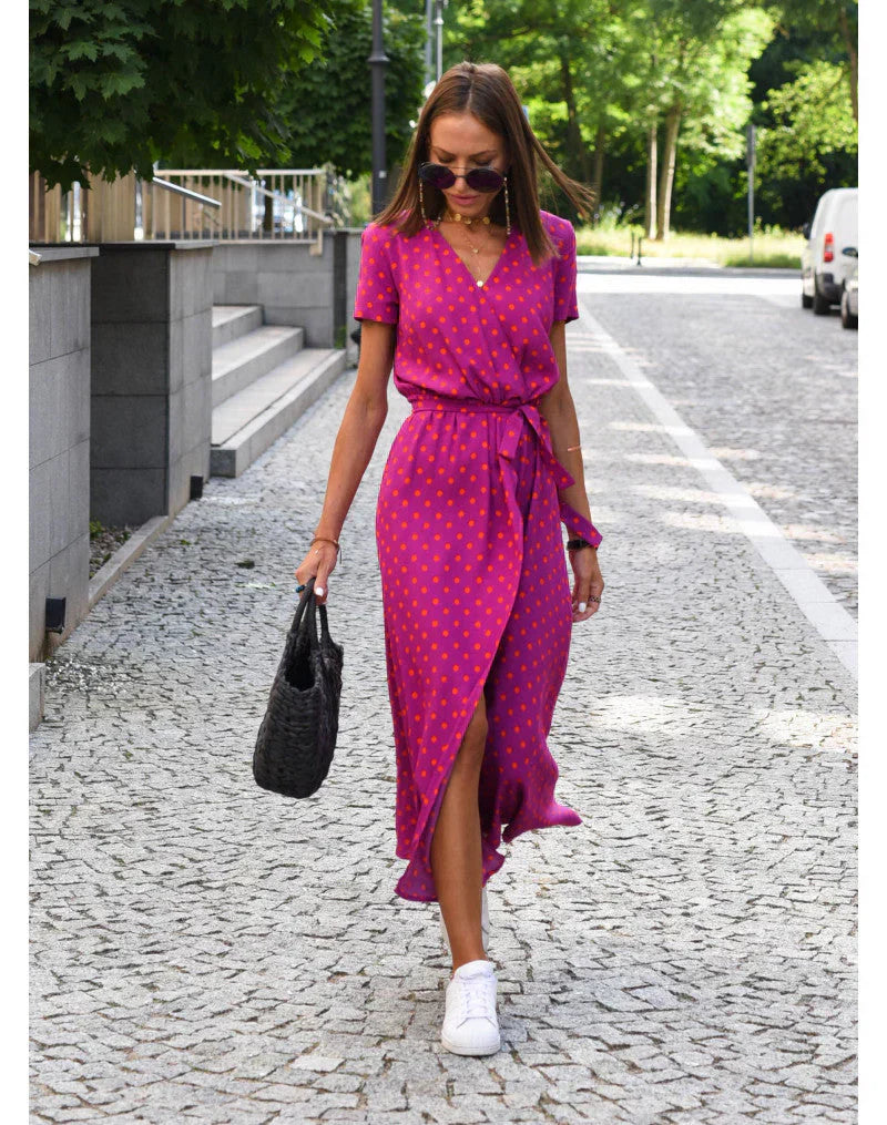 Julia | Robe Midi Cache-Cœur Florale