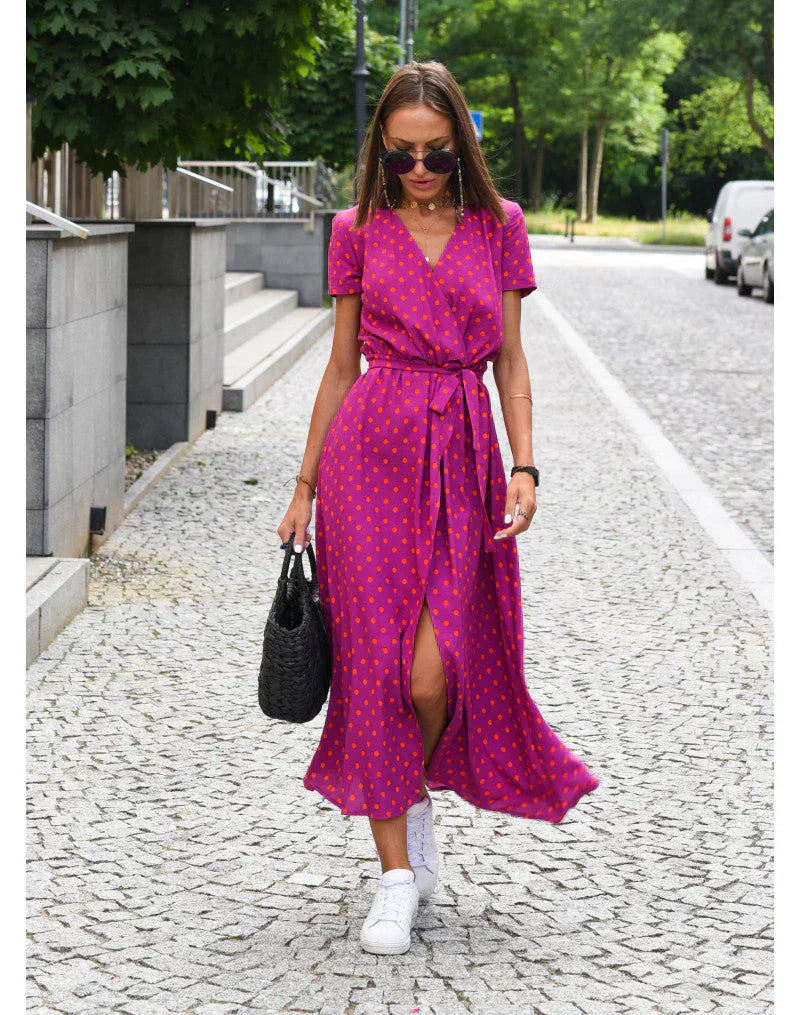 Julia | Robe Midi Cache-Cœur Florale