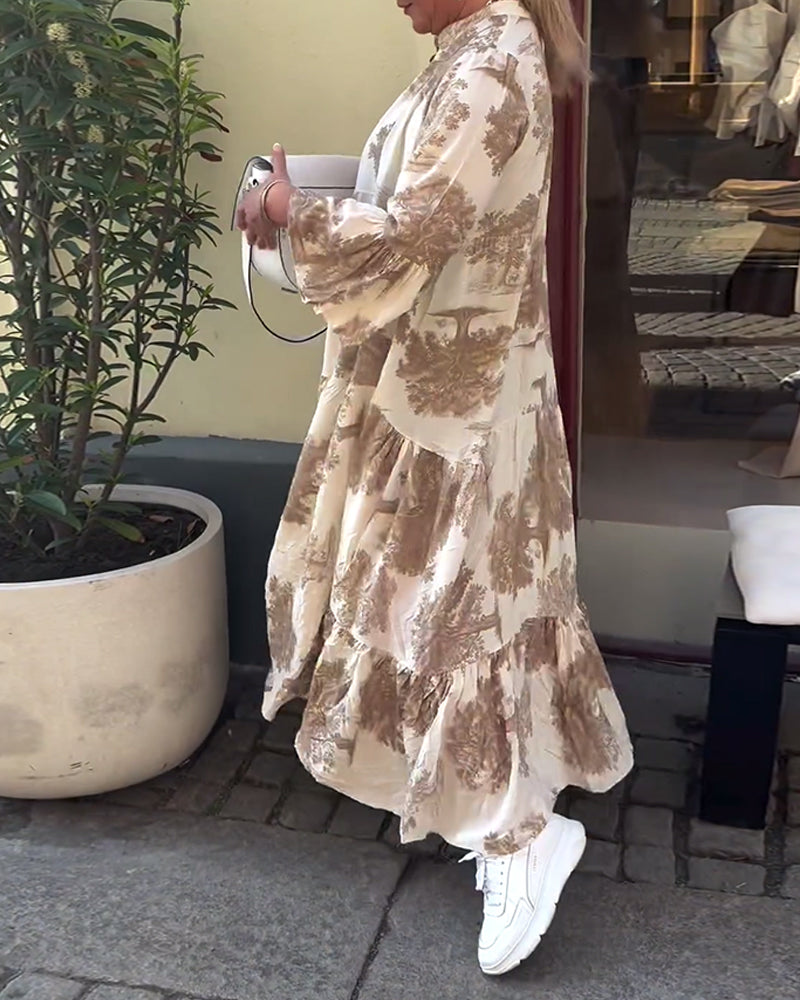 Francesca | Losvallende maxi-jurk met statementprint