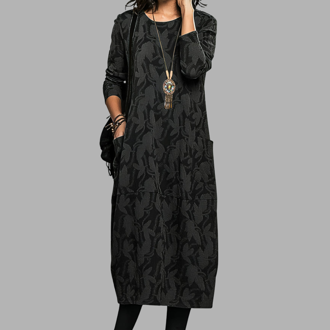 Mara | Robe relaxed à motif feuillage