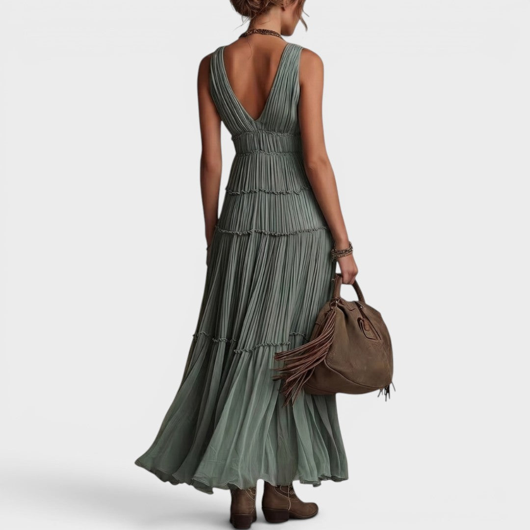 Maïa | Robe bohème longue à décolleté en V