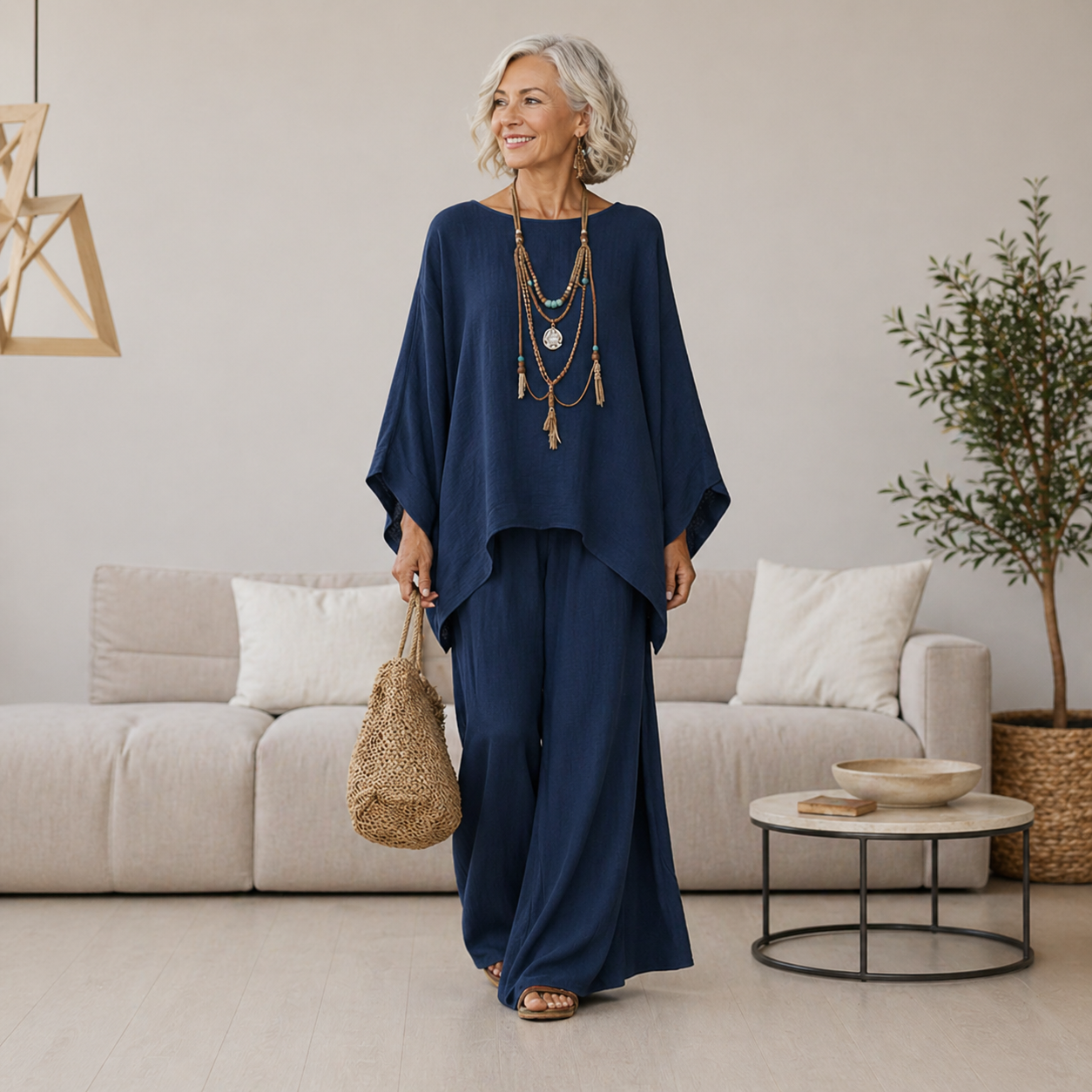 Celeste | Ensemble confort chic à jambes larges