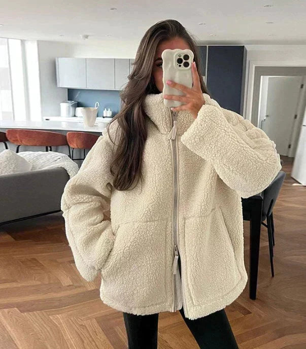 Camille - Veste Teddy Beige