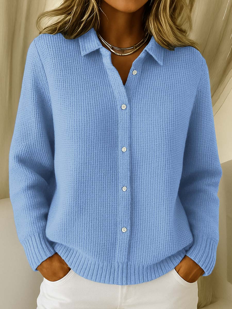 Carmela | Veste en Maille Texturée avec Boutons