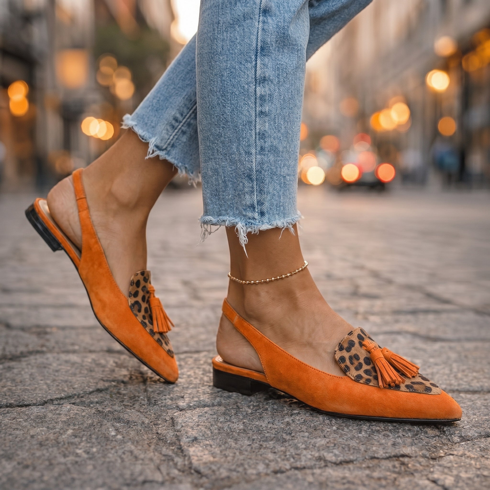 Elena | Sandales avec lanières et franges
