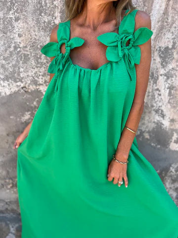 Léonie | Robe longue fluide avec détails floraux