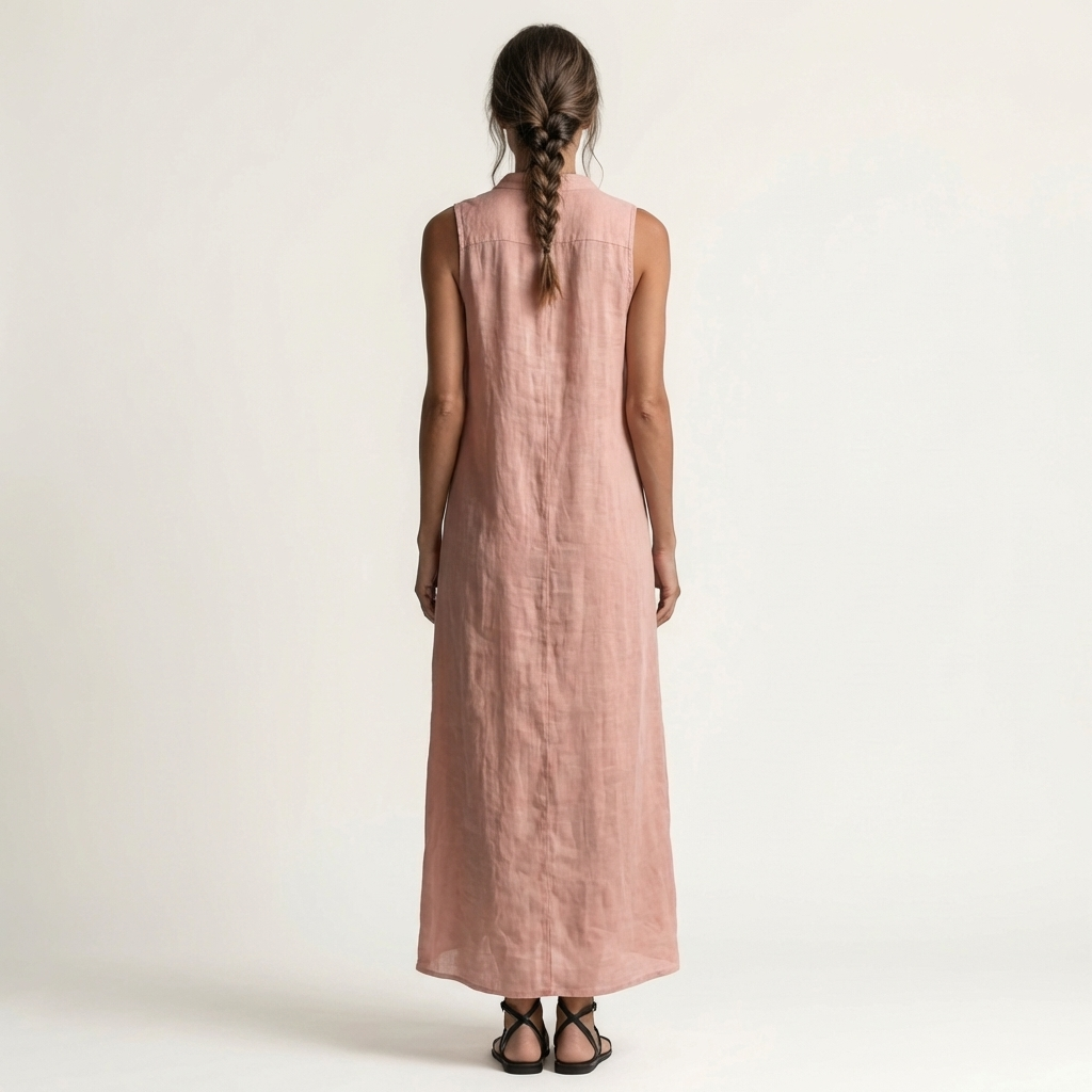 Mirabell | Robe Maxi Sans Manches à Boutons et Capuche