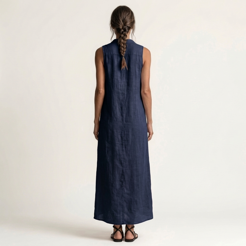 Mirabell | Robe Maxi Sans Manches à Boutons et Capuche