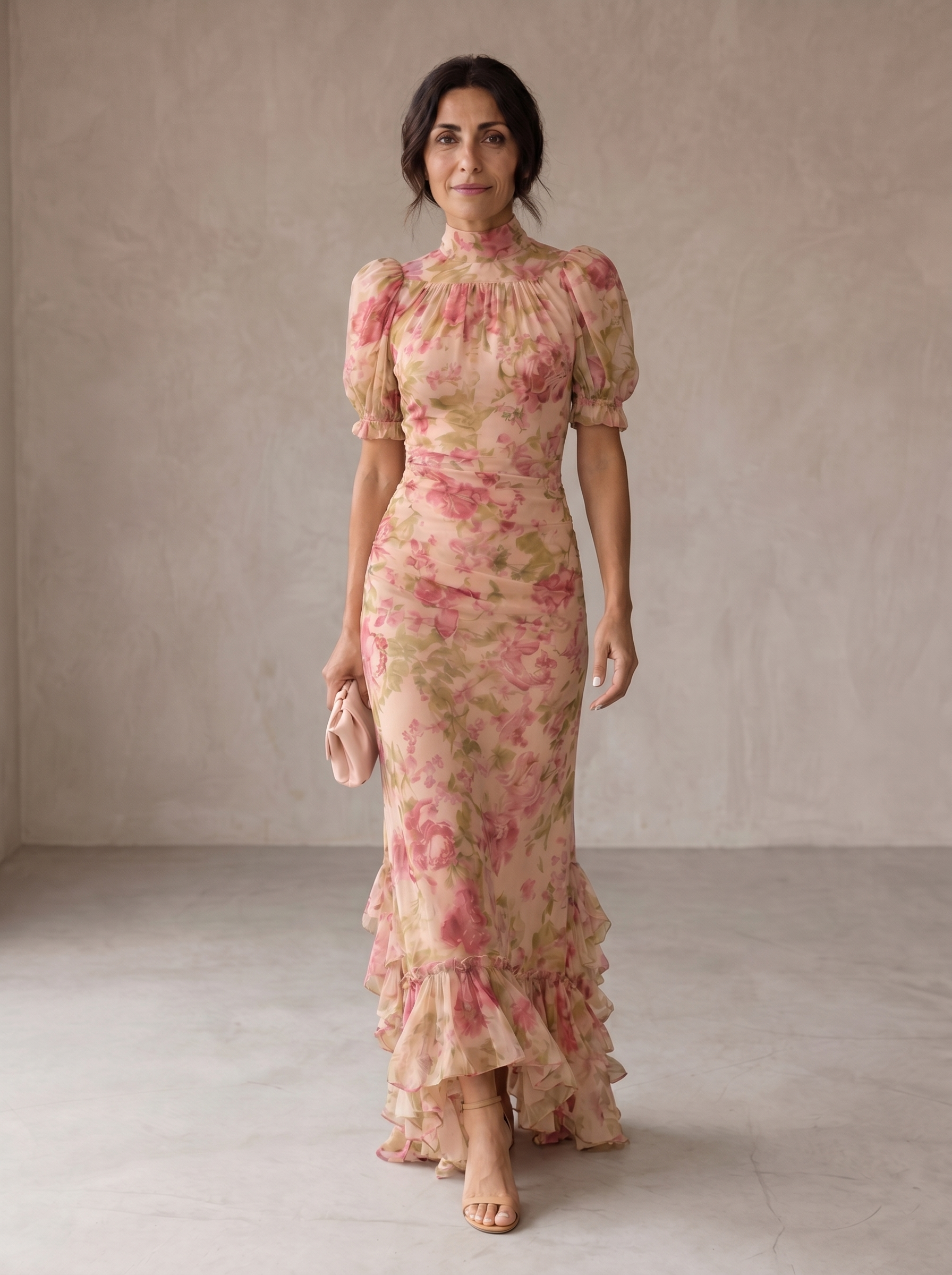 Rosario | Robe Longue Fleurie en Chiffon