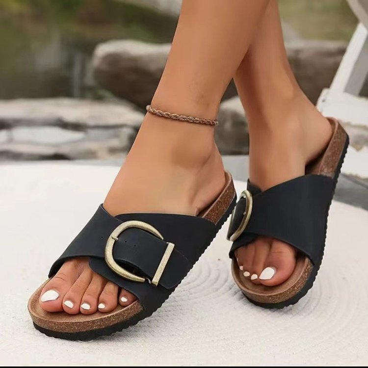 Selena | Trendy Slippers Met Verstelbare Gesp