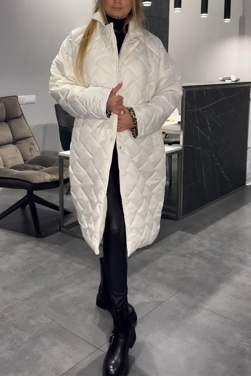 Noémie | Manteau matelassé à doublure léopard