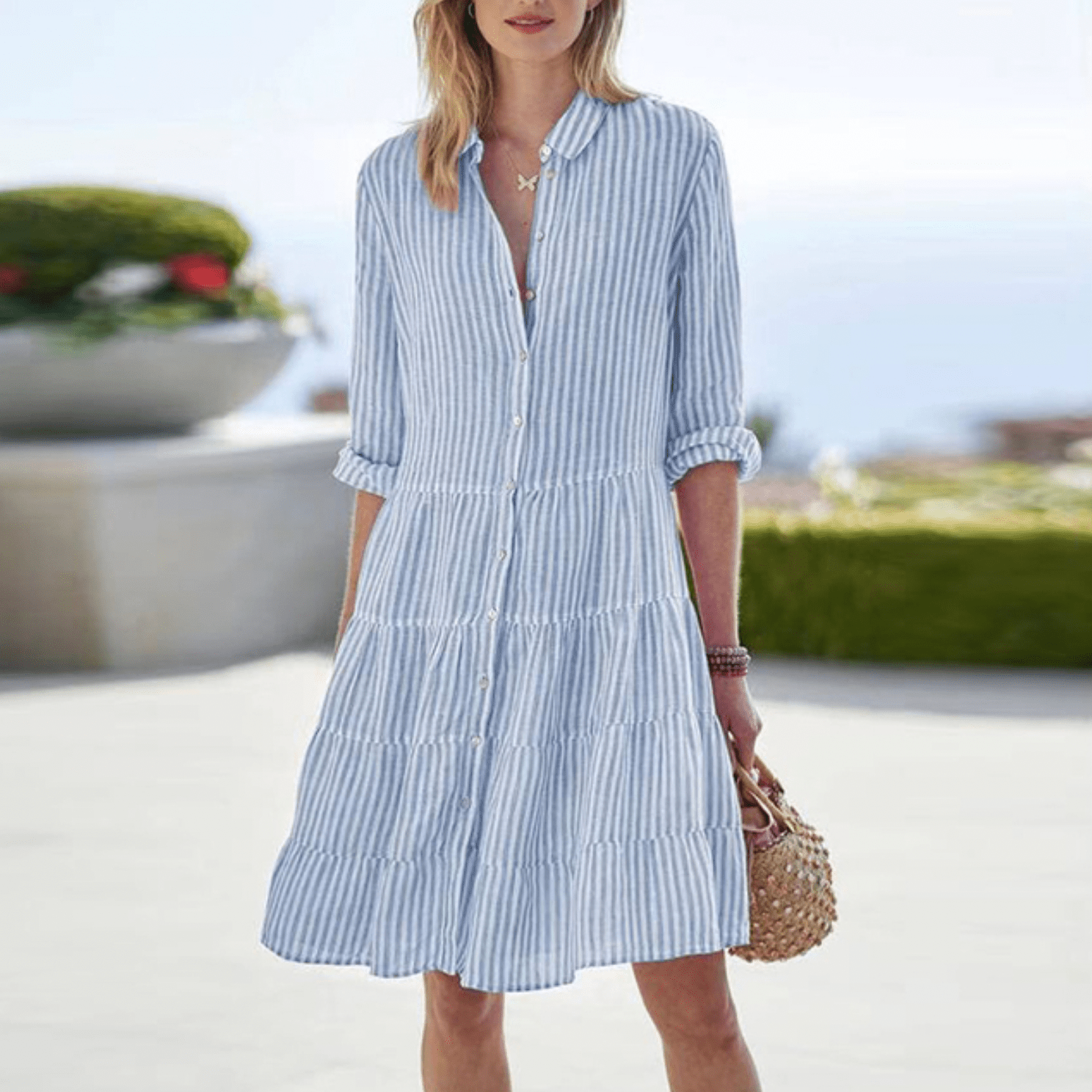 Clara | Robe chemise à rayures