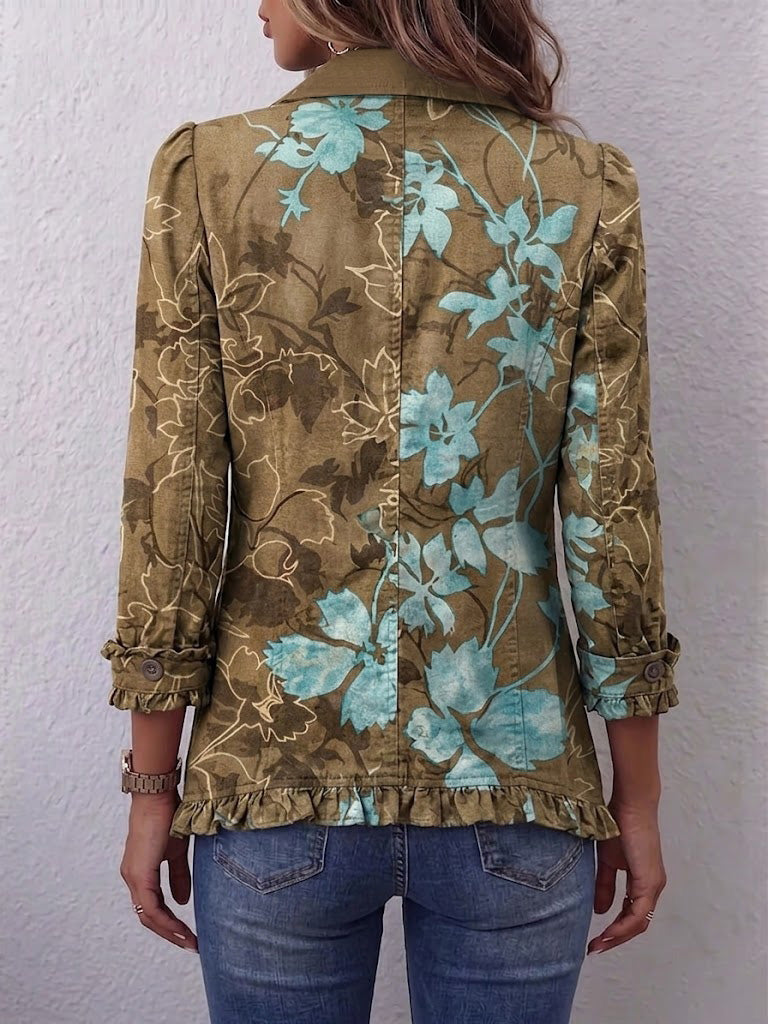 Santé | Veste Florale Dégradée avec Volants