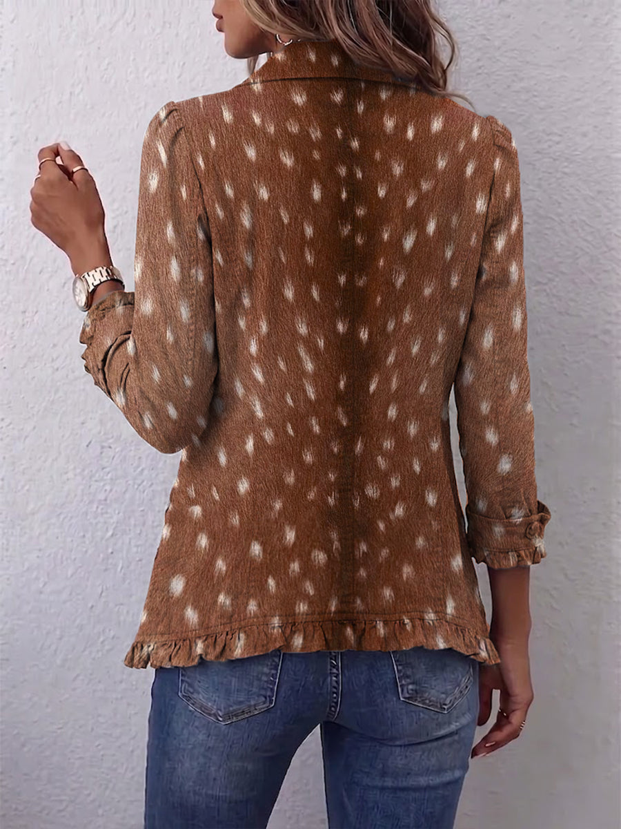 Nicolasa | Veste Imprimé Animal avec Volants