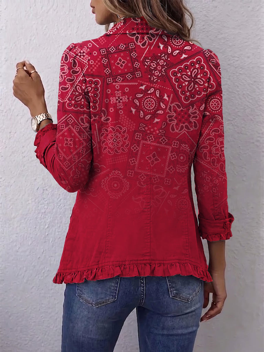 Clotilde | Veste en Cachemire Dégradé avec Volants