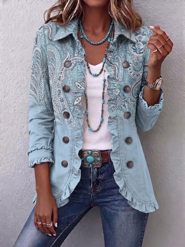 Remedios | Veste en Cachemire Vintage avec Volants