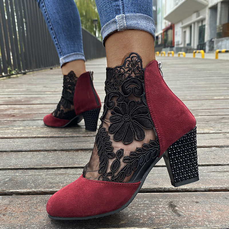 Marise | Bottines tendance avec détails en dentelle