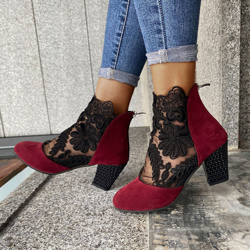Marise | Bottines tendance avec détails en dentelle