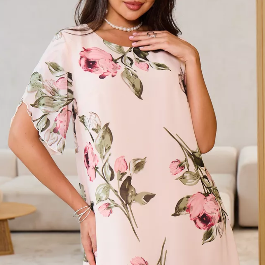 Amélie | Bloemenjurk met zachte chiffonlaag