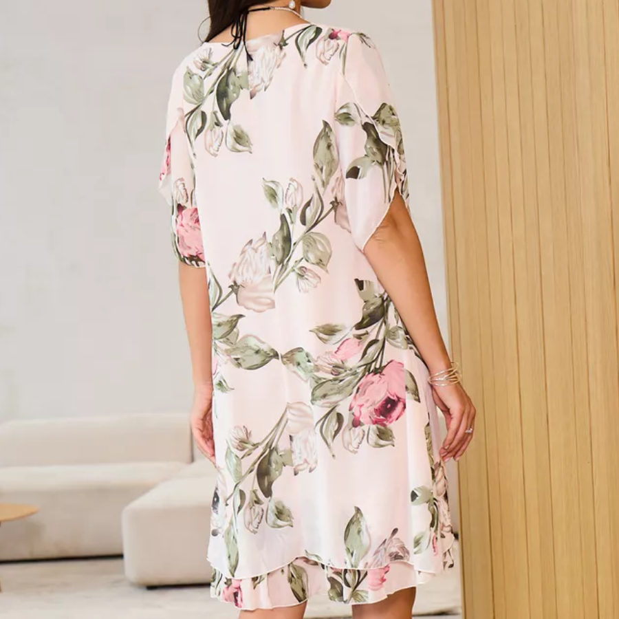 Amélie | Bloemenjurk met zachte chiffonlaag