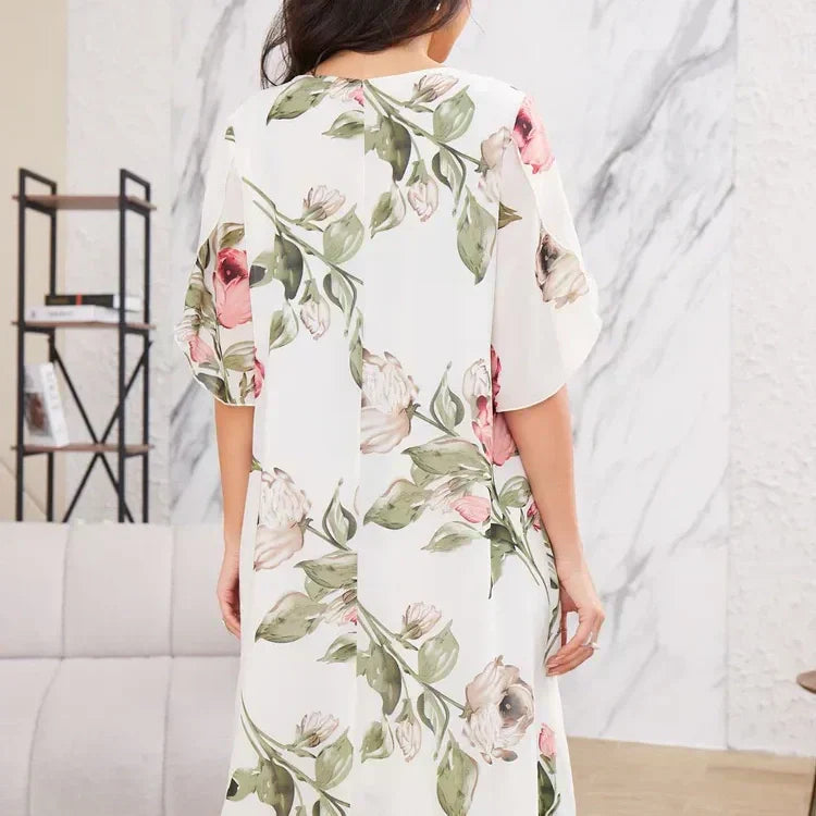 Amélie | Bloemenjurk met zachte chiffonlaag