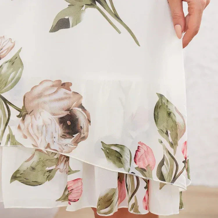 Amélie | Bloemenjurk met zachte chiffonlaag