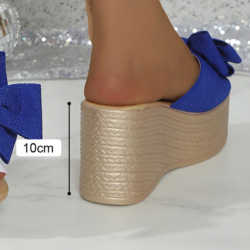 Gianna | Plateau slippers met oversized strik