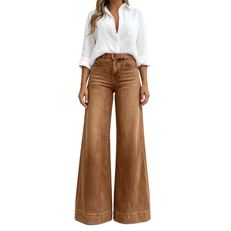 Adèle | Jean large taille haute effet allongeant