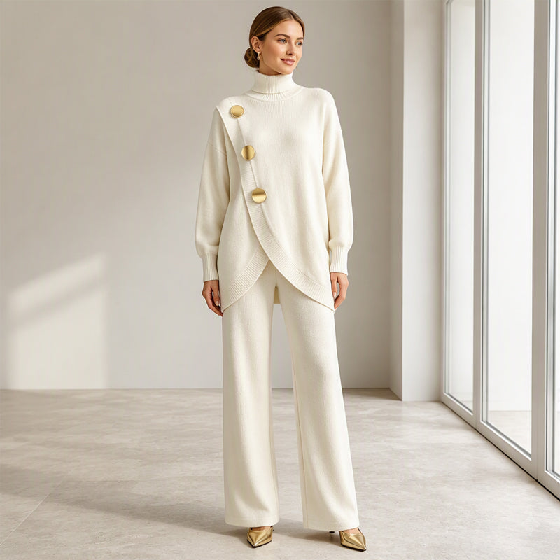 Émeline | Ensemble pull à col roulé et pantalon large